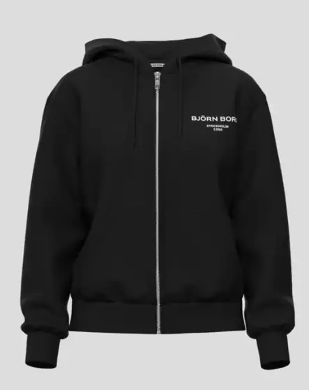 Björn Borg Essential 1 Zip Hoodie naisten hupparitakki musta - Naisten urheilupaidat ja hupparit - 73214657920 - 1