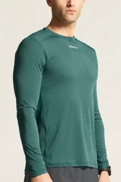 Craft ADV Essence LS Tee 2 miesten juoksupaita vihreä - Miesten juoksuvaatteet - 1914793-6610 - 1
