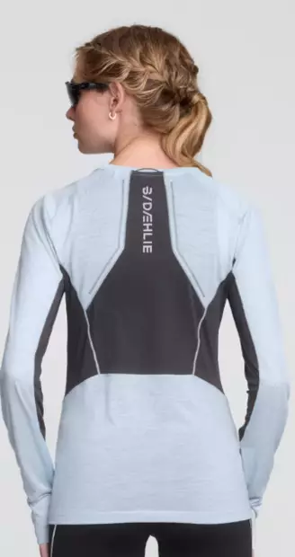 Dahlie Long Sleeve Tech Wool naisten juoksupaita vaaleansininen - Naisten juoksuvaatteet - 334195-22800 - 2