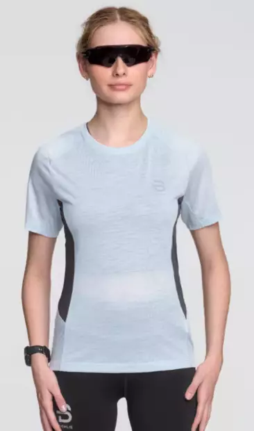 Dahlie T-Shirt Tech Wool naisten juoksupaita vaaleansininen - Naisten juoksuvaatteet - 334197-22800 - 1