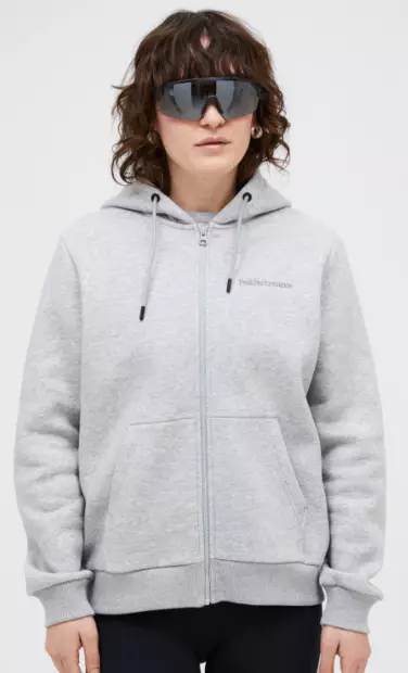 Peak Performance Original Small Logo Zip Hood naisten hupparitakki harmaa - Naisten urheilupaidat ja hupparit - G79587050 - 1