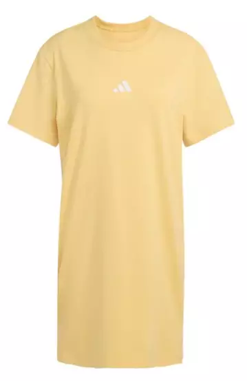 Adidas 3S T Dress naisten t-paitamekko keltainen - Naisten t-paidat ja topit - KC4820 - 1