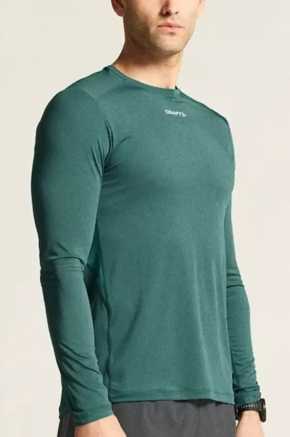 Craft ADV Essence LS Tee 2 miesten juoksupaita vihreä - Miesten juoksuvaatteet - 1914793-6610 - 1
