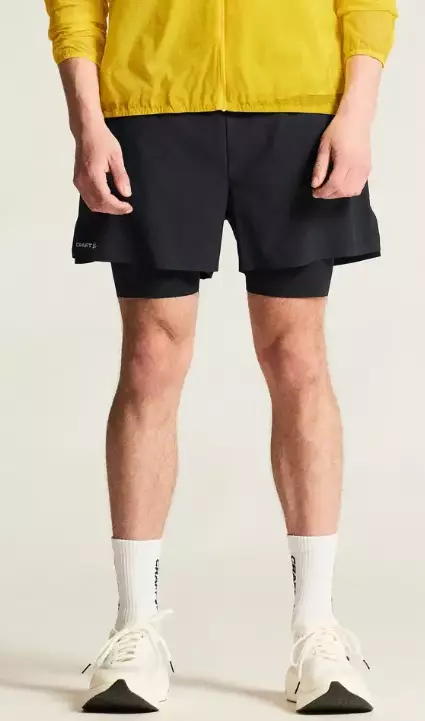 Craft Hypervent 2-in-1 Shorts miesten treenishortsit musta - Miesten juoksuvaatteet - C17282-9990 - 1
