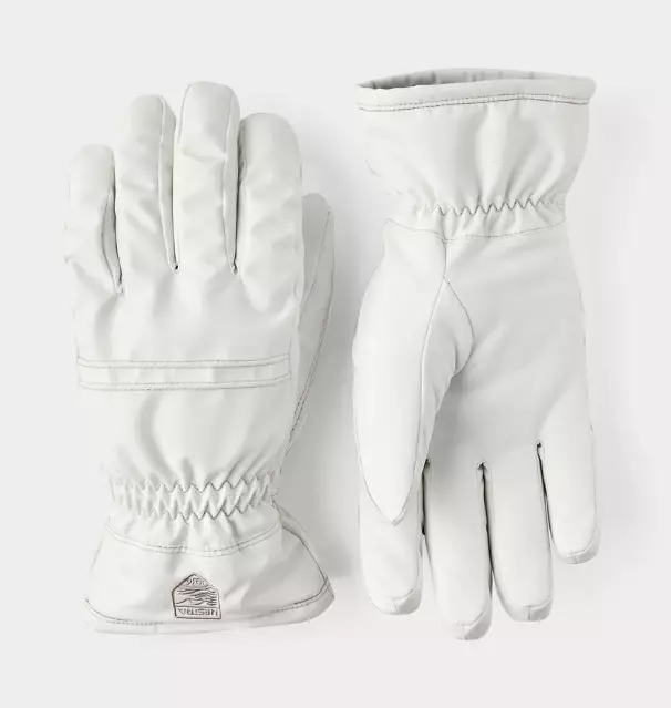 Hestra Primaloft Leather 5 finger talvihanskat valkoinen - Urheiluhanskat - 3003710-030 - 1