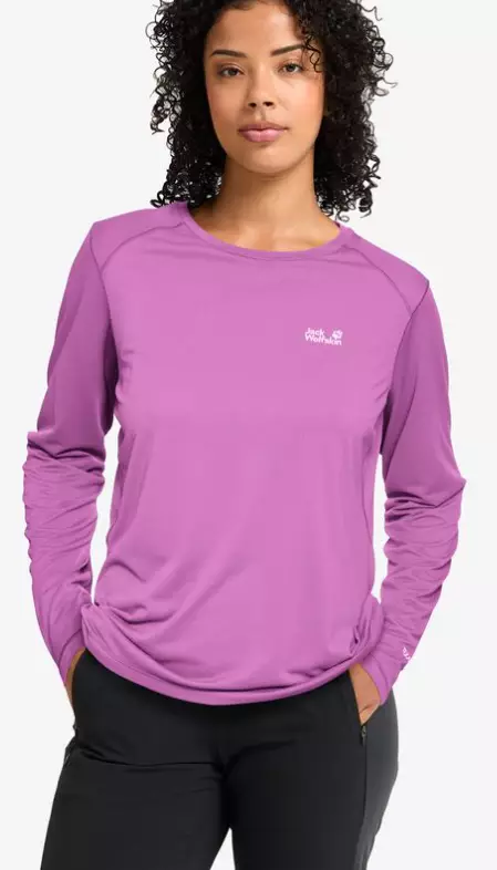 Jack Wolfskin Prelight Suncool LS naisten treenipaita fuksia - Naisten treenivaatteet - 40648866580 - 1