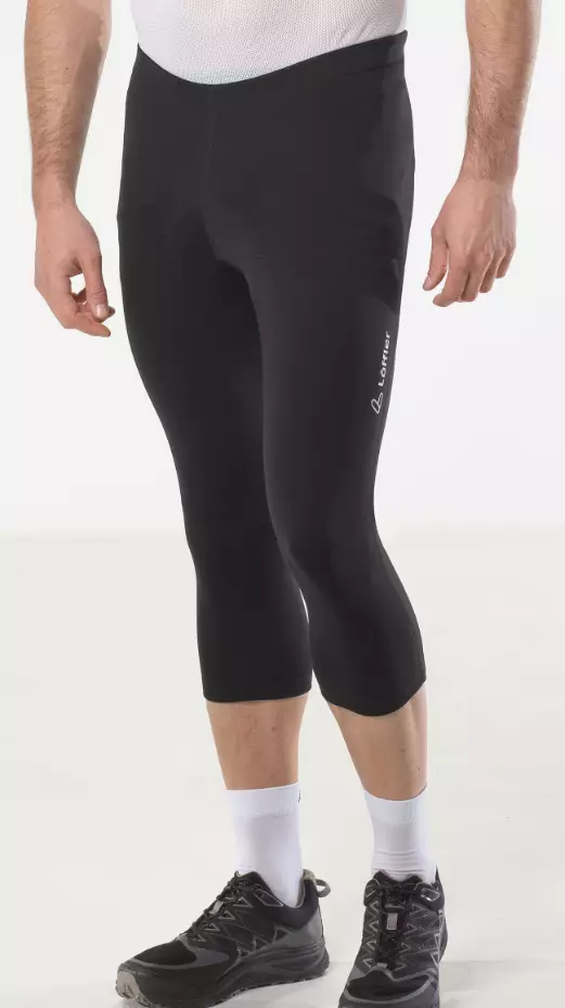 Löffler Bike 3/4 Tights Basic miesten pyöräilyhousut musta - Miesten pyöräilyvaatteet - 28924-990 - 1