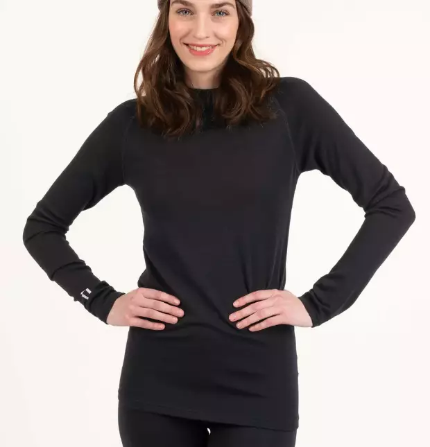 North Outdoor Sensitive 225 naisten merinovillapaita musta - Naisten väli- ja alusasut - 64384420190 - 1