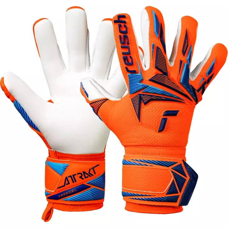 Reusch Attrakt Advance Junior maalivahdin hanskat oranssi - Jalkapallotarvikkeet- ja asusteet - 406048562760 - 1