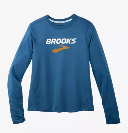 Brooks Distance Graphic LS naisten paita sininen - Naisten juoksuvaatteet - 1953941901 - 1