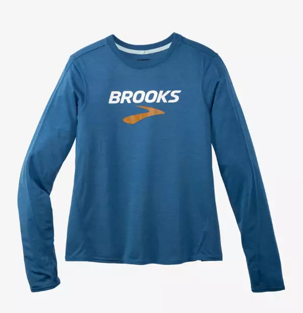 Brooks Distance Graphic LS naisten paita sininen - Naisten juoksuvaatteet - 1953941901 - 1