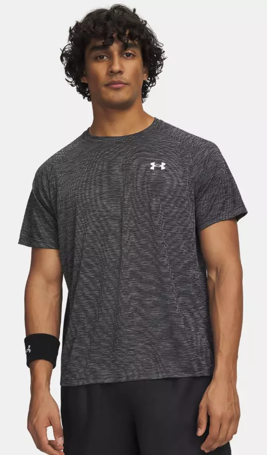 Under Armour Tech Textured SS miesten treenipaita musta - Miesten treenivaatteet - 1382796-001 - 1