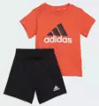 Adidas I BL CO T Set lasten shortsisetti oranssinpunainen/musta - Lasten t-paidat - IQ4132 - 1
