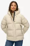 Superdry Hooded 5 Buffle Sports Puffer naisten talvitakki luonnonvalkoinen - Naisten takit ja puvut - 50636344122 - 2