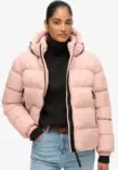 Superdry Hooded Sports Puffer Jacket naisten talvitakki vintage blush - Naisten takit ja puvut - 50630688392 - 1
