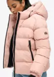 Superdry Hooded Sports Puffer Jacket naisten talvitakki vintage blush - Naisten takit ja puvut - 50630688392 - 4