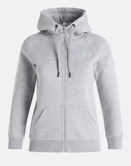 Peak Performance Original Zip Hood naisten hupparitakki med grey melange/ashen green - Naisten paidat ja yläosat - 41-41-73332693743 - 1