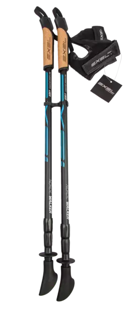 Exel Nordic Walker Adjustable Alu Evo sauvakävelysauvat black/cyan - Sauvakävely - 643825113543 - 1