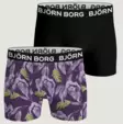 Björn Borg Bamboo Cotton Blend Boxer 2p miesten bokseripaketti musta/printti - Miesten väli- ja alusasut - 732146553253 - 1