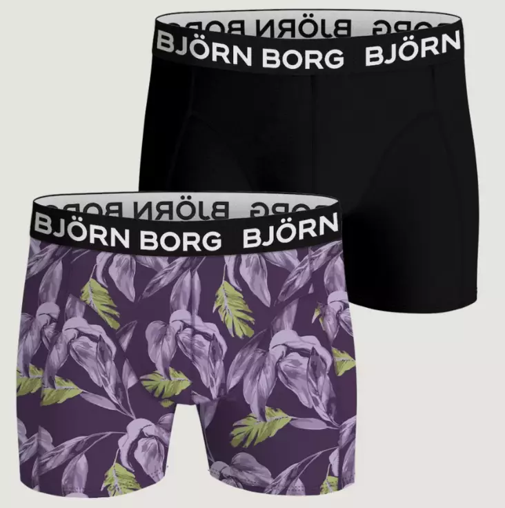 Björn Borg Bamboo Cotton Blend Boxer 2p miesten bokseripaketti musta/printti - Miesten väli- ja alusasut - 732146553253 - 1