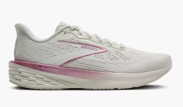 Brooks Launch 12 juoksukengät valkoinen/pinkki - Naisten juoksukengät - 1953947833 - 1