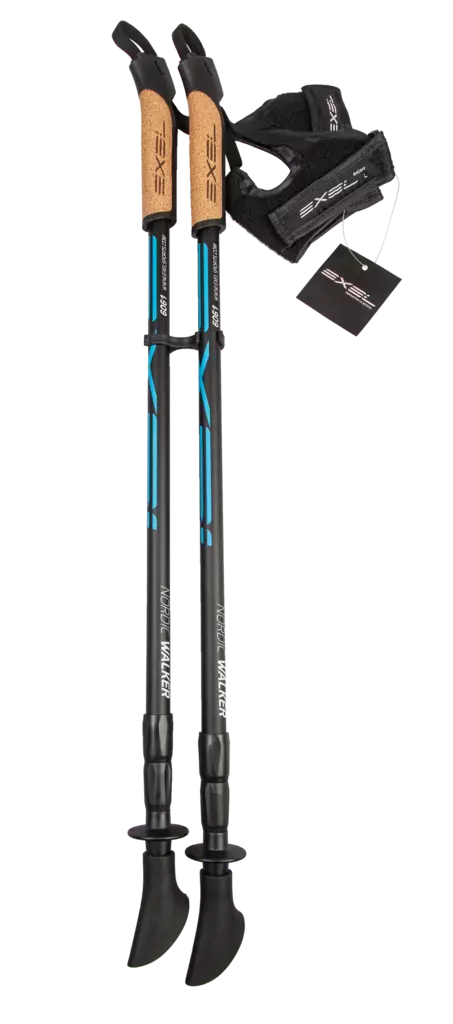 Exel Nordic Walker Adjustable Alu Evo sauvakävelysauvat black/cyan - Sauvakävely - 643825113543 - 1