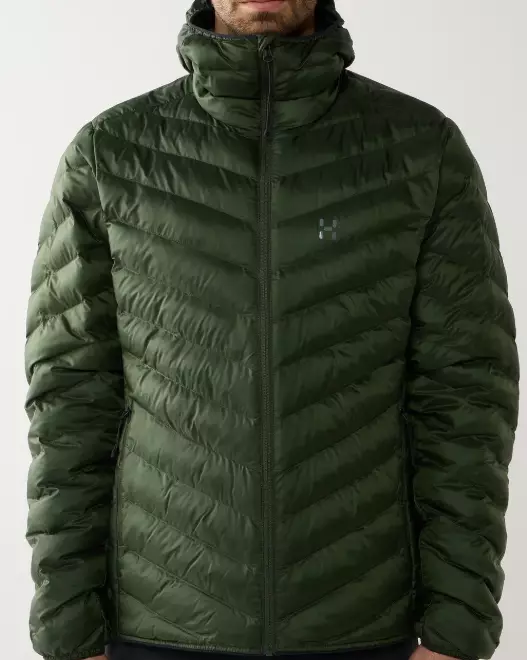 Haglöfs Särna Mimic Hood 2 miesten kevytvanutakki tummanvihreä - Miesten urheilutakit ja puvut - 73188420663 - 1