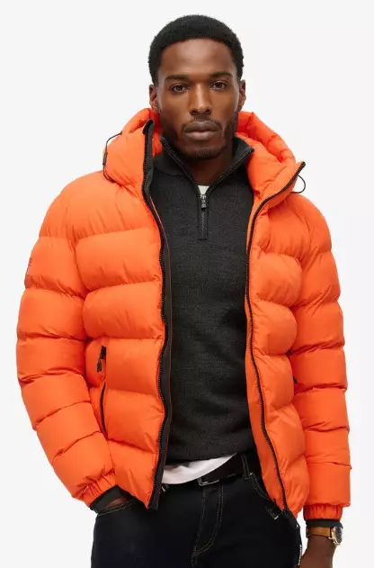 Superdry Hooded Sports Puffer Jacket miesten talvitakki oranssi - Miesten urheilutakit ja puvut - 50630683213 - 1