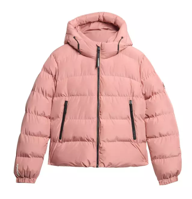 Superdry Hooded Sports Puffer Jacket naisten talvitakki roosa - Naisten takit ja puvut - 50630683673 - 1