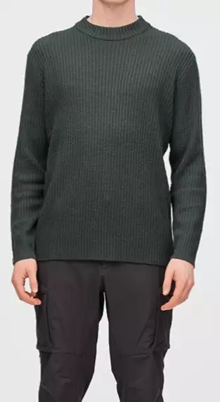 Twentyfour Mode Rib RN Sweater miesten villapaita tummanvihreä - Miesten urheilupaidat ja hupparit - 70728166193 - 1