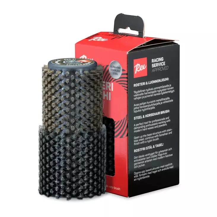 Rex rotoharja rosteri+luonnonjouhi 140mm - Suksien voitelutarvikkeet - 6417839062354 - 1