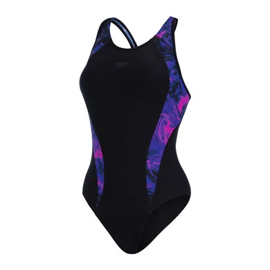 Speedo Allover Panel Laneback naisten uimapuku black/royal purple - Naisten uima-asut - 41-41-50537447655 - 1