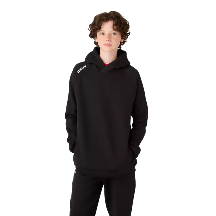 CCM Team Pullover Hoodie JR huppari musta - Jääkiekko seuratekstiilit - 68397855015 - 1