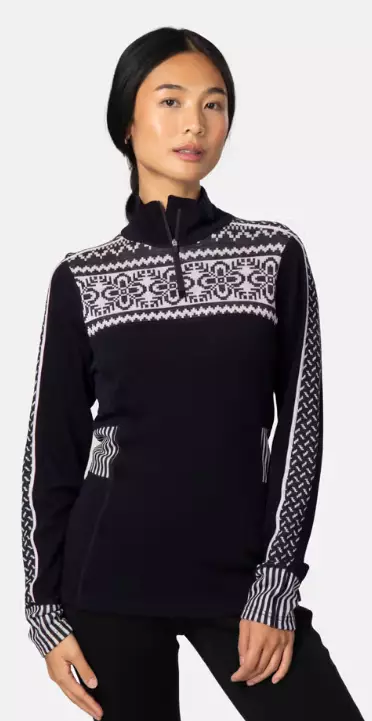 Kari Traa Ines Half Zip naisten merinovillapaita musta - Naisten väli- ja alusasut - 70486532925 - 1