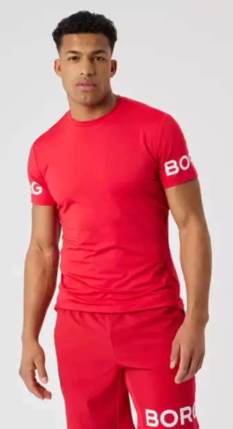Björn Borg Borg T-Shirt miesten treenipaita punainen/valkoinen - Miesten treenivaatteet - 73214658556 - 1