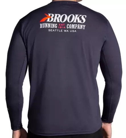 Brooks Distance Graphic LS miesten paita sininen - Miesten juoksuvaatteet - 1953941896 - 2