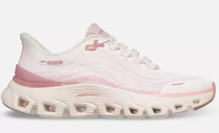 Skechers Arch Fit Glide Step Wave kävelykengät valkoinen/pinkki - Naisten kävelykengät - 1992522036 - 1