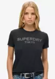 Superdry Sport Luxe Graphic Fitted Tee naisten t-paita musta - Naisten t-paidat ja topit - 50630683516 - 1
