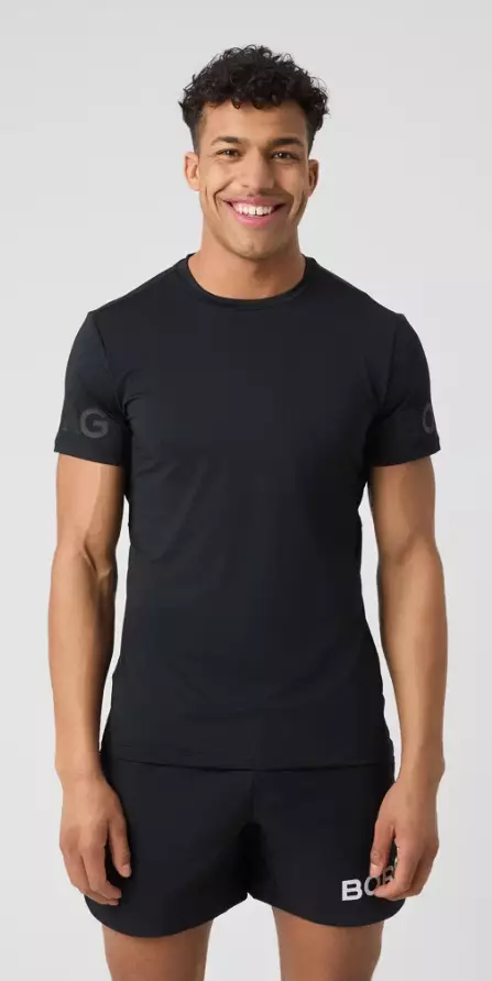 Björn Borg Borg T-Shirt miesten treenipaita musta - Miesten treenivaatteet - 73214657306 - 1