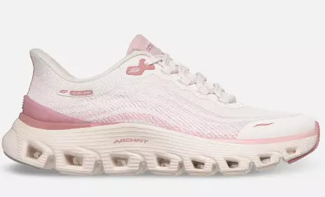Skechers Arch Fit Glide Step Wave kävelykengät valkoinen/pinkki - Naisten kävelykengät - 1992522036 - 1