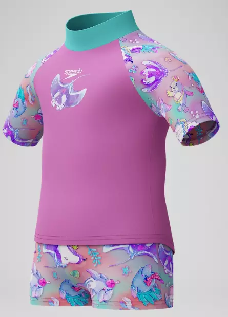 Speedo Digital Short Sleeve Rash Top Set purple - Lasten uima-asut ja uimahousut - 50599377736 - 1