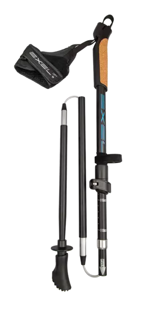 Exel Nordic Walker Foldable Alu Evo sauvakävelysauvat black/cyan - Sauvakävely - 6438251135587 - 1