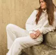 Hygge Cotton Pants naisten collegehousut valkoinen - Naisten urheiluhousut - 111716-37 - 1