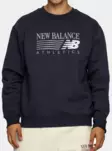 New Balance Reimagined Fleece Crew miesten collegepaita tummansininen - Miesten urheilupaidat ja hupparit - 1990622877 - 1