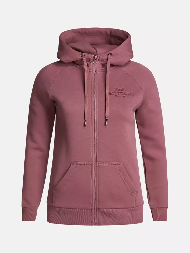 Peak Performance Original Zip Hood naisten hupparitakki rose brown - Naisten urheilupaidat ja hupparit - 73332693727 - 1
