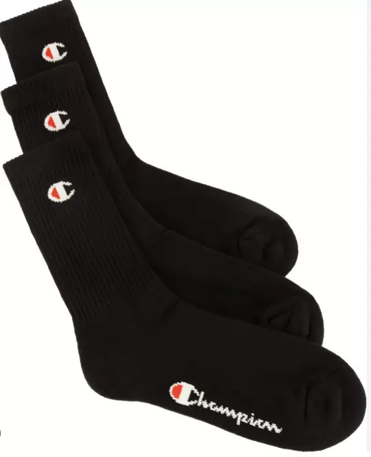 Champion Crew Socks 3pr sukkapaketti musta - Urheilusukat - 805411230387 - 1