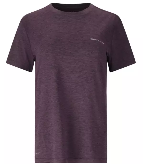 Endurance Alvaly Melange S/S Tee naisten treenipaita meleerattu tumma luumu - Naisten treenivaatteet - E243392-4207 - 1