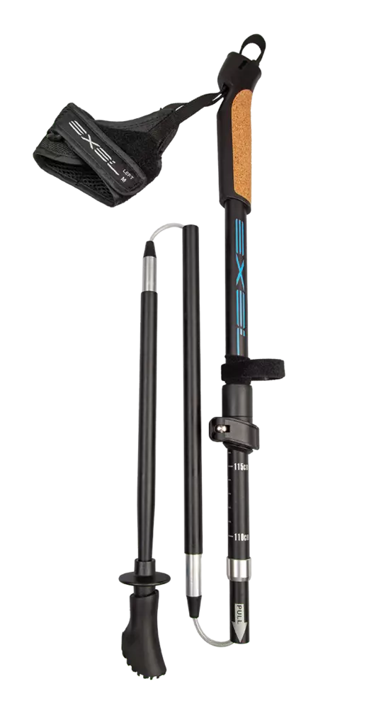 Exel Nordic Walker Foldable Alu Evo sauvakävelysauvat black/cyan - Sauvakävely - 6438251135587 - 1