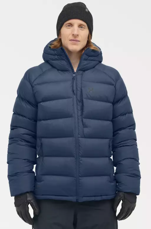 Haglöfs Rosson Down Hood miesten untuvatakki tummansininen - Miesten urheilutakit ja puvut - 73188418367 - 1