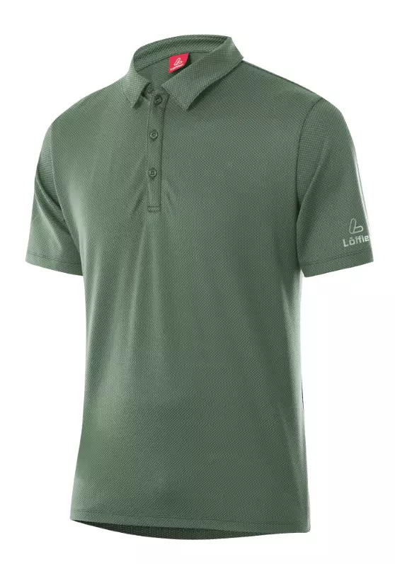 Löffler Poloshirt Tencel miesten pikee vihreä - Miesten t-paidat - 24719-327 - 1